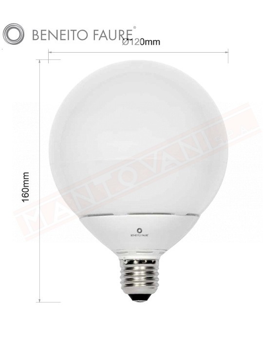 BENEITO FAURE LAMPADINA LED GLOBO 14 W LUCE FREDDA 1430 LUMEN CLASSE ENERGETICA A+