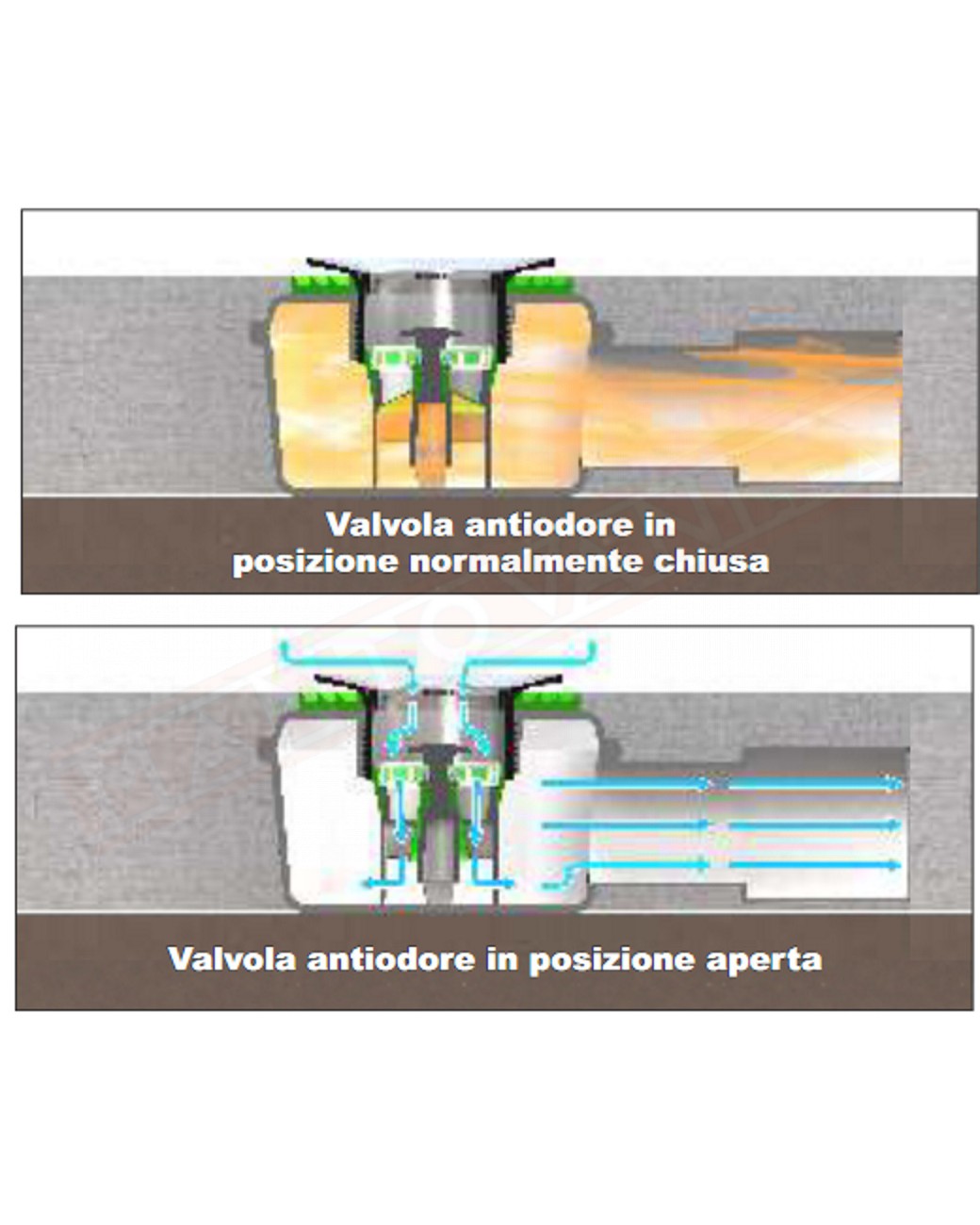 Bonomini N.R.V. valvola antiodore in silicone per docce con foro interno da 40 mm a 54 mm