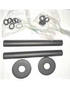 Kit copritubo nero 160mm con 2 tubi e 2 rosoni adatto per tubi fino a diametro 16 mm