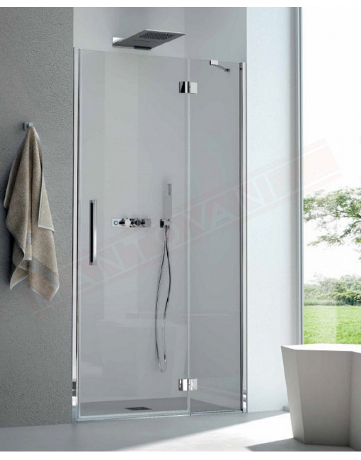 CSA box doccia Alice N FB porta doccia per nicchia con 1 vetri fisso e 1 anta a battente 6mm misure da 77 a 170