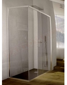 CSA box doccia Athena AFS+L per piatto doccia angolo con anta scorrevole + fisso vetro 6 mm misure da 97 a 170 fisso 67 90 h200