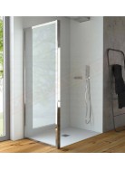 CSA box doccia parete fissa per Giada Giulia h 185 4mm misure da 67 a 92 profili argento lucido laccato bianco