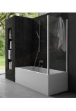 CSA box doccia parete fissa per Sofia S.B vasca h 140 6 mm misure da 68 89.5 profili argento satinato\lucido laccato bianco