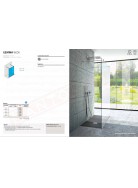 CSA box doccia walk in Gemma WDv vetro fisso centro parete da cm 120 a 170 con due braccetti . H 200 spessore 6 mm