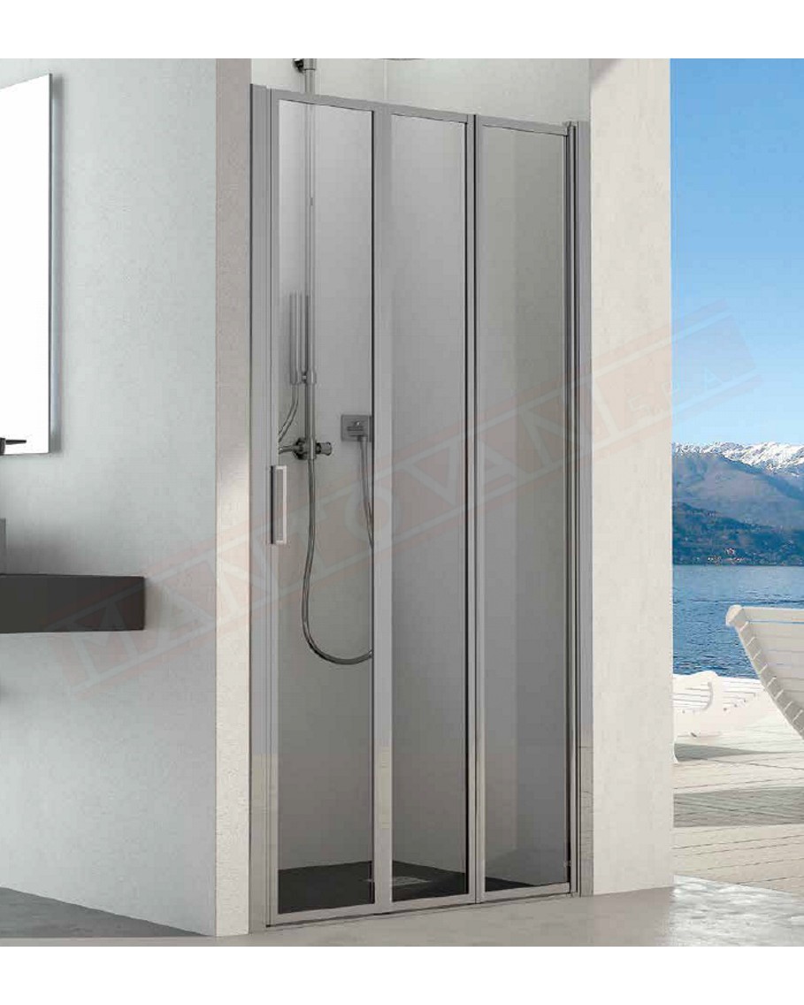 CSA box doccia Ginevra N 3P porta pieghevole doccia per nicchia con acrilico 4 mm misure da 66 a 100 h 185