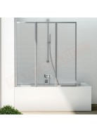 CSA box doccia Ginevra S 3P porta pieghevole doccia per vasca con acrilico 4 mm 136 cm h 140 reversibile