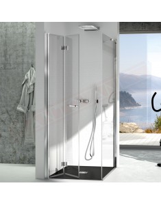 CSA box doccia angolare Gioia AP+L una porta doccia a soffietto + fisso 6 mm misure da 68 a 90 h 200 abbinabile a fgx200\6