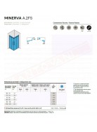 CSA box doccia Minerva A2FS per piatto doccia angolo con 2 anta scorrevole 2 laterale vetro 6 mm misure da 68 a 120