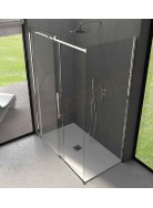 CSA box doccia Minerva AFS+L per piatto doccia angolo con 1 anta scorrevole + laterale vetro 6 mm misure da 97 a 171 + lato f