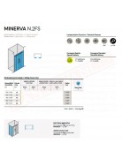 CSA box doccia Minerva N 2 FS porta doccia per nicchia con due vetri fissi e due ante scorrevoli 6mm misure da 127 a 171