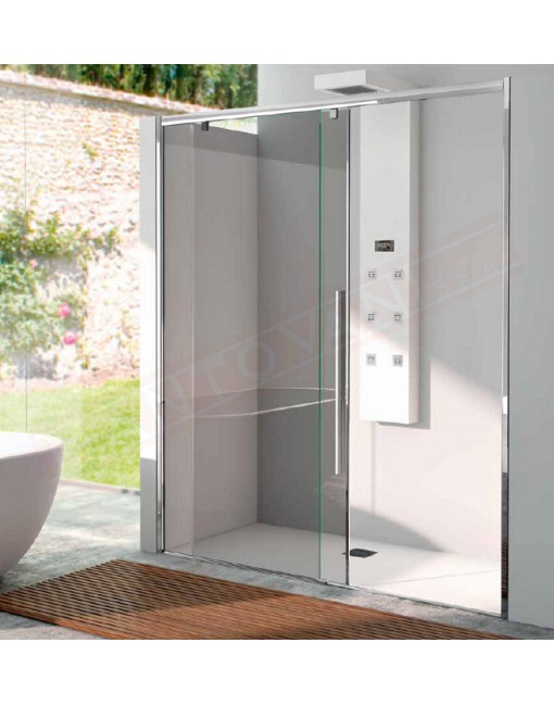 CSA box doccia Rosa N FS porta doccia per nicchia con un vetro fisso 8 mm e 1 anta a scorrevole 6mm misure da 97 a 170