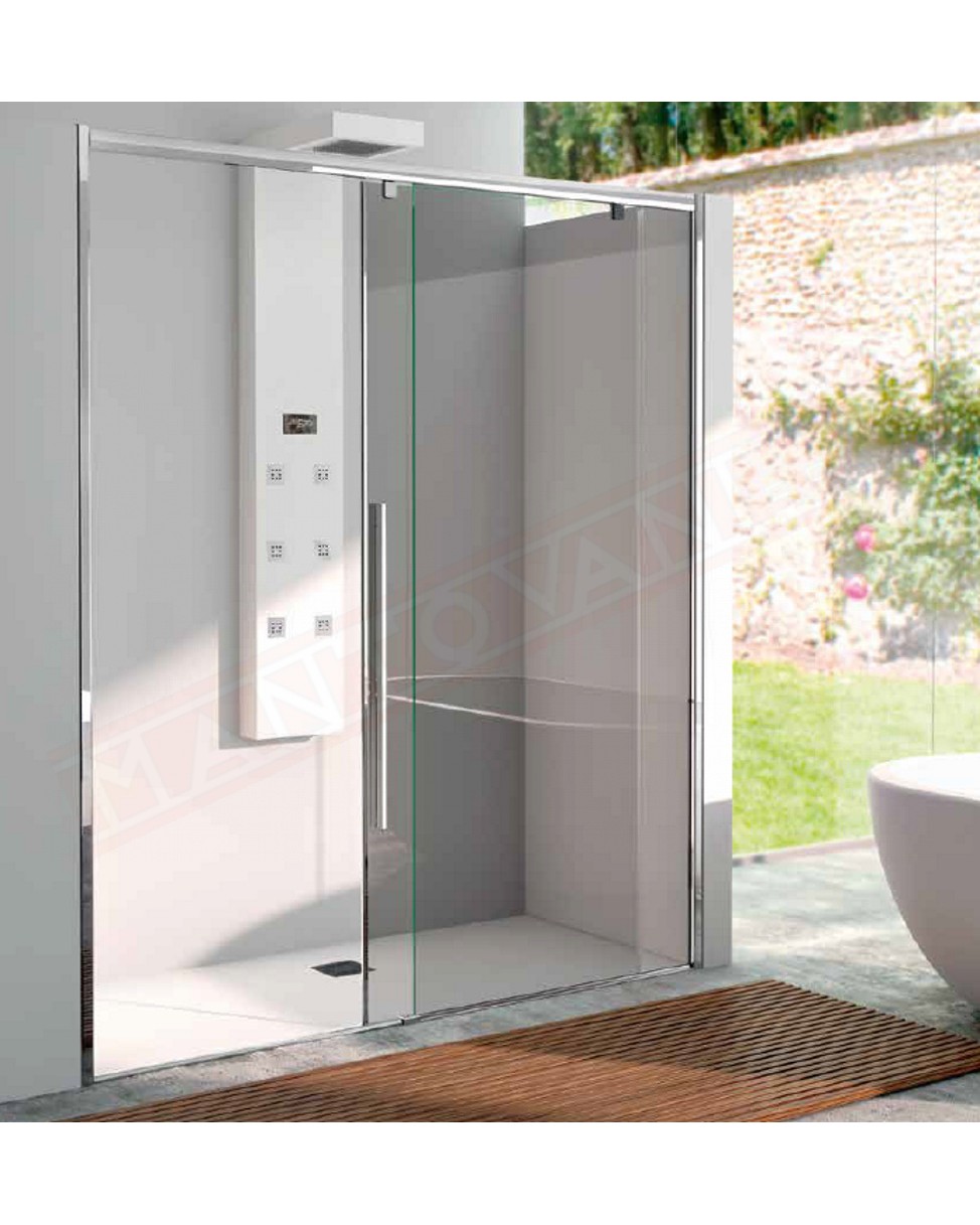 CSA box doccia Rosa N FS porta doccia per nicchia con un vetro fisso 8 mm e 1 anta a scorrevole 6mm misure da 97 a 170