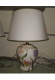 Holland lampada da tavolo in ceramica decorata a mano altezza totale cm 45 diametro paralume 35 cm