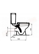Dolomite Quarzo wc per cassetta appoggiata scarico a parete senza cassetta e senza sedile