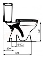 Dolomite Quarzo wc per cassetta appoggiata scarico a pavimento senza cassetta e senza sedile