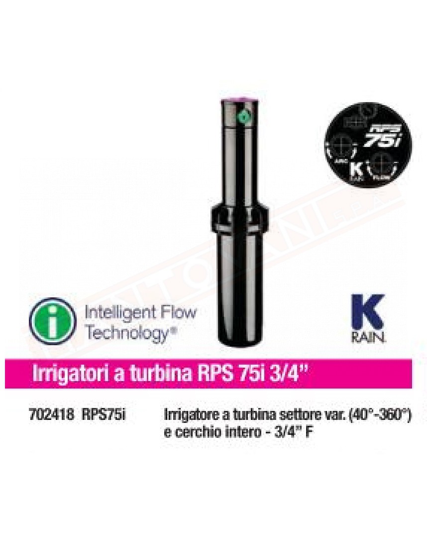K Rain irrigatore a turbina rps75i per sostituzione irrigatori pgp e pgp ultra compreso 12 boccagli