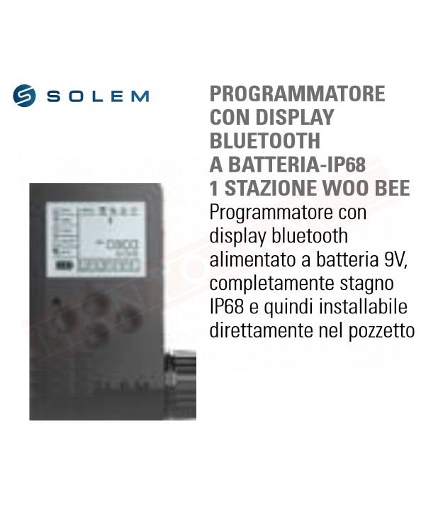 Solem wb-1 programmatore con display woo-bee 1 stazione a batteria programmabile da tastiera o bluetooth