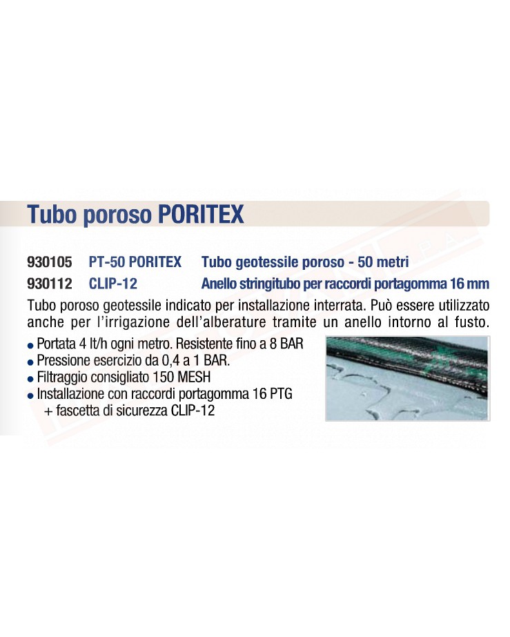 DT PRO PORITEX-50 TUBO POROSO (50 MT)