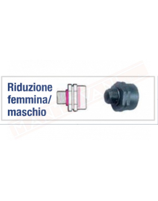 DEL TAGLIA RFM-200\150-G RIDUZIONE FEMMINA MASCHIO 2"FX1 1\2M IN PLASTICA