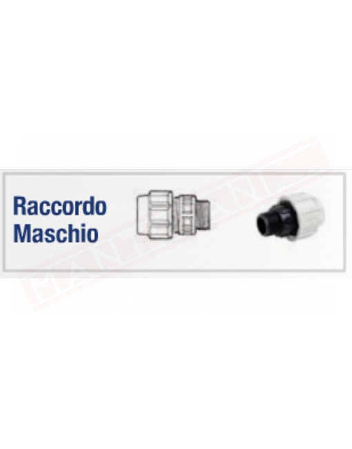 DEL TAGLIA RM-32\075 RACCORDO MASCHIO 32 X 3\4 IN PLASTICA