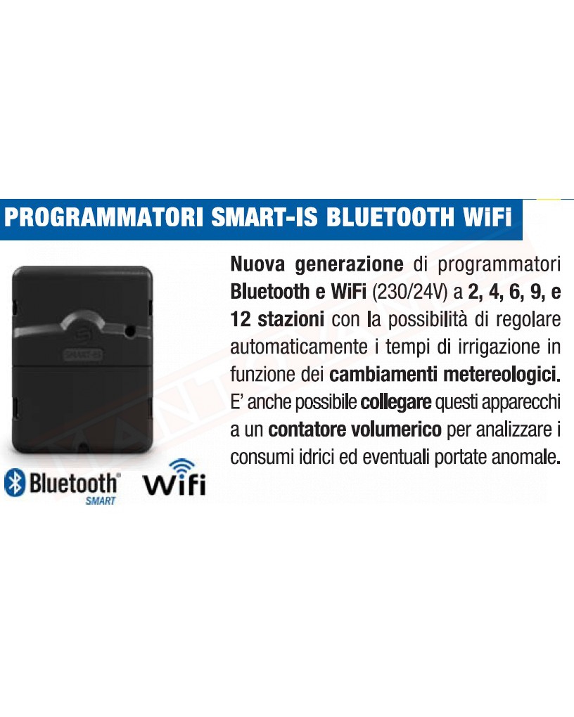 Solem SMART-IS-12 programmatore wifi Bluetooth 12 zone con trasformatore esterno possibilita' collegare volumetrico