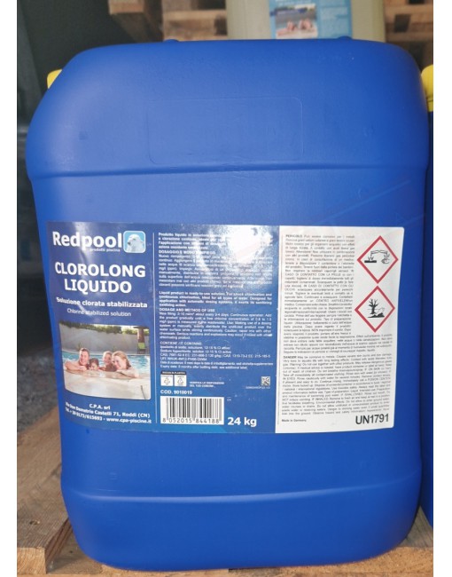 Prodotti chimici per piscina cloro liquido confezione da 20 kg da utilizzare per i dosatori automatici