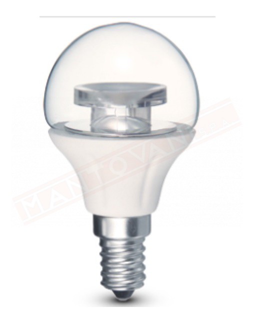 LAMPADINA LED SFERA E14 4W 230V TRASPARENTE CLASSE ENERGETICA A+ 280 LUMEN LUCE CALDA