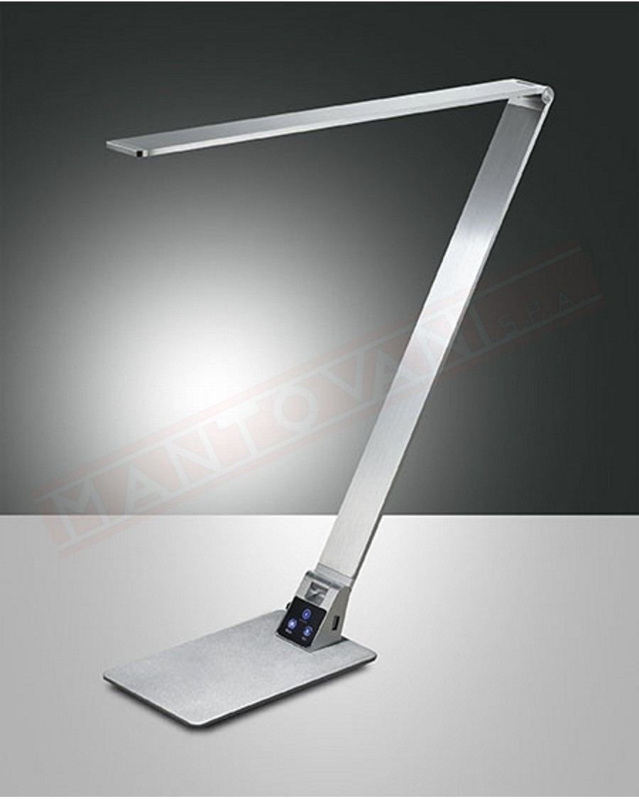 Fabas Wasp lampada da scrivania in alluminio spazzolato a led 12w 900lm regolazione bianco da freddo a caldo dimmerabile