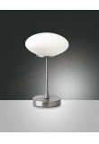 Fabas Jap lampada da tavolo in vetro soffiato bianco e metallo nikel a led 5w 450lm 3000k con regolazione al tocco