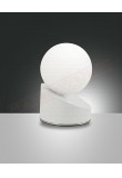 Fabas Gravity lampada da tavolo in vetro soffiato bianco metallo bianco a led 5w 450lm regolazione al tocco