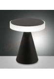 Fabas Neutra lampada da tavolo in metallo nero a led 12w 1080lm regolazione al tocco con dimmerdiametro cm 24 h. cm 27