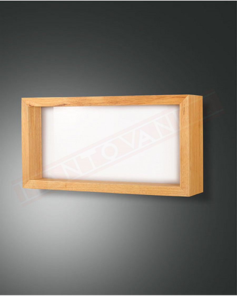 Fabas Window applique in legno di quercia e diffusore in metacrilato cm 60.5x30.5 led 35w 3150lm