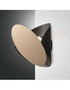 Fabas Shield lampada a parete orientabile in metallo nero\oro a led 14w 1000lm 3000k cm 23.5 x cm 22 dimmerabile