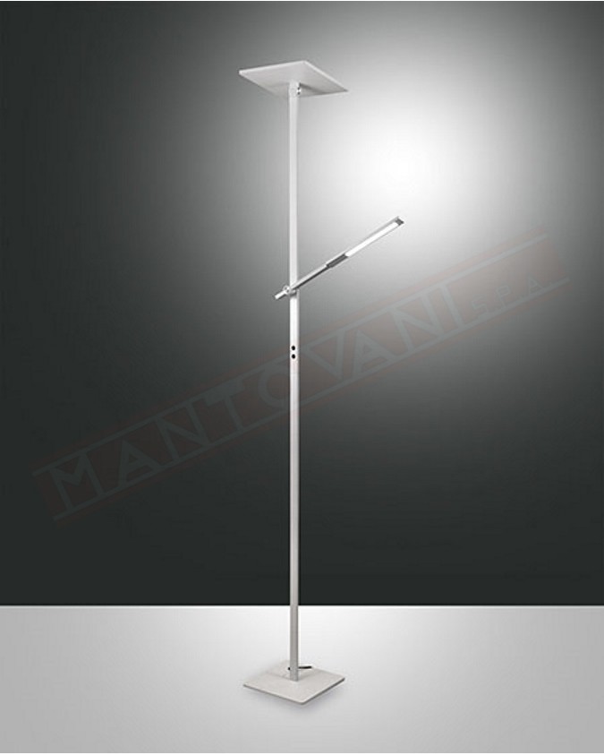 Fabas Ideal lampada da terra in metallo bianco con doppia luce a led 40w+8w 3000+500lm h. 188