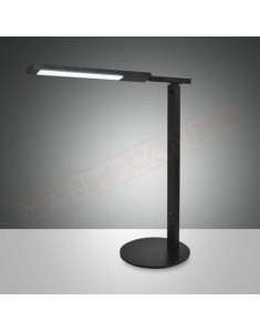 Fabas Ideal lampada da scrivania in metallo nero a led 10w 770lm regolazione bianco da freddo a caldo dimmerabile