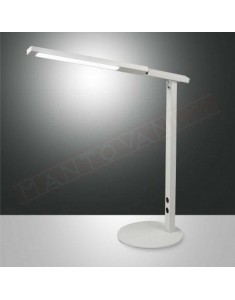 Fabas Ideal lampada da scrivania in metallo bianco a led 10w 770lm regolazione bianco da freddo a caldo dimmerabile