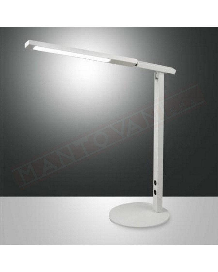Fabas Ideal lampada da scrivania in metallo bianco a led 10w 770lm regolazione bianco da freddo a caldo dimmerabile