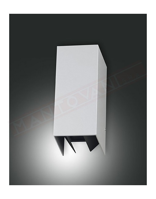 Fabas Zor lampada a parete IP 54 alluminio con ottica regolabile led 6w 3000k l.7.9 p.11 h.17.1