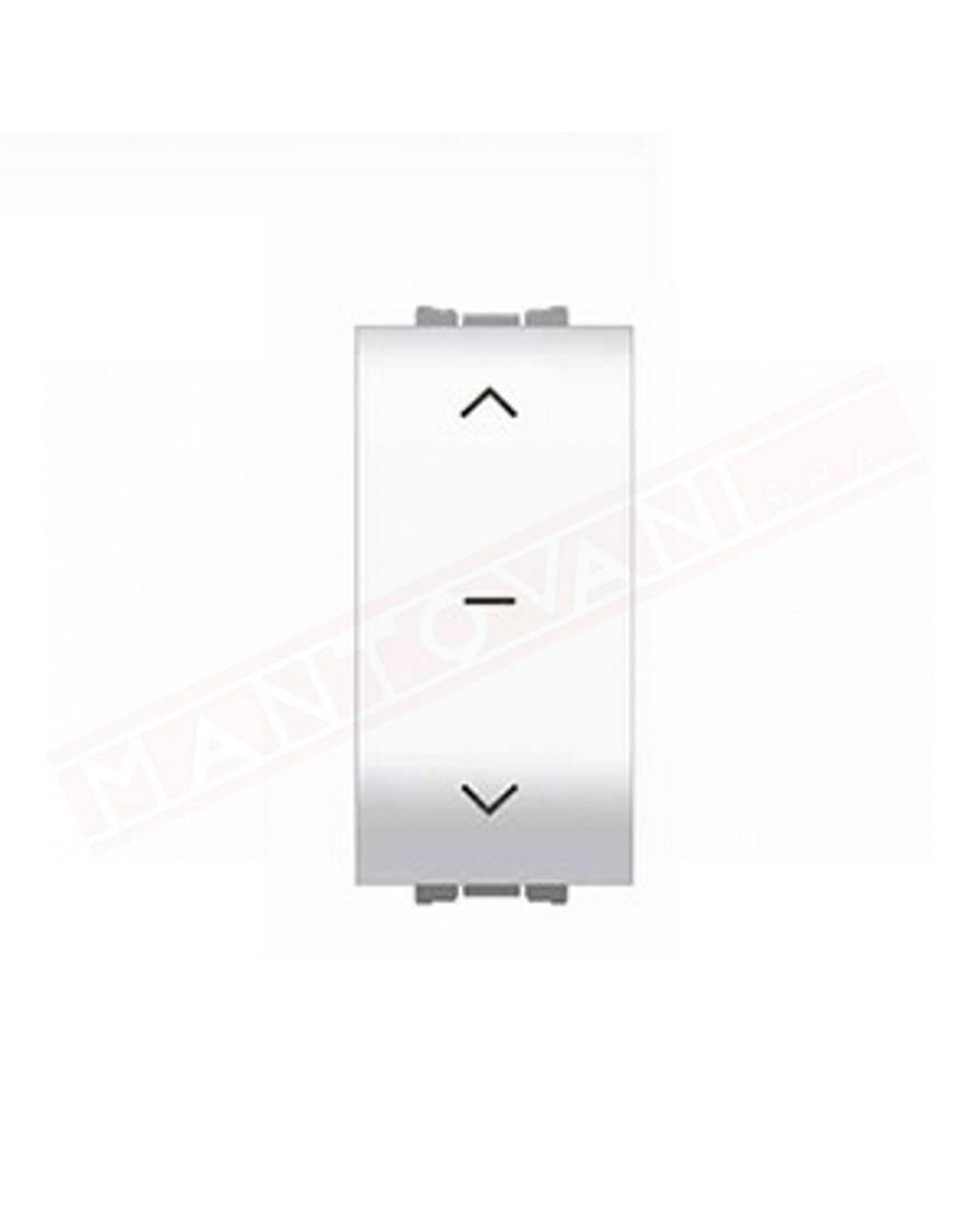 Feb Elettrica Flexì bianco opaco doppio interruttore interbloccato (1P\NO+1P\NO) 16a p 45 mm compatibile supporti Living Light