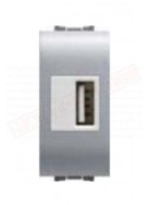 Feb Elettrica Flexì nero opaco alimentatore 1 presa USB 5V 1,0A p 45 mm compatibile su supporti Living Light