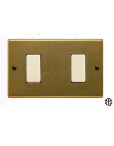 Feb Elettrica Laser placca alluminio bronzo 2 posti per supporto compatibile serie Magic 503
