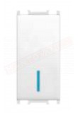 Feb Elettrica Flat pulsante bianco unipolare illuminabile imq 16a p 29 mm compatibile con placche Plana