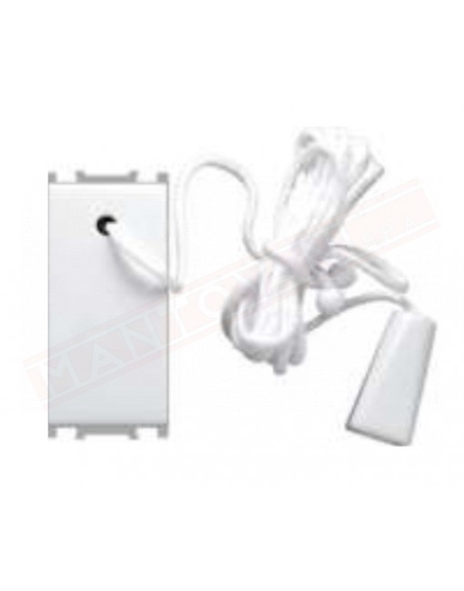 Feb Elettrica Flat pulsante bianco a corda imq 16a p 29 mm compatibile con placche plana