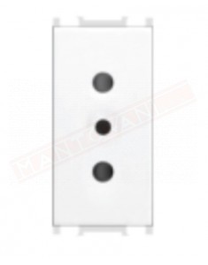 Feb Elettrica Flat presa di sicurezza bianco 2P+T tipo P11 imq 10a p 31 mm compatibile con placche plana
