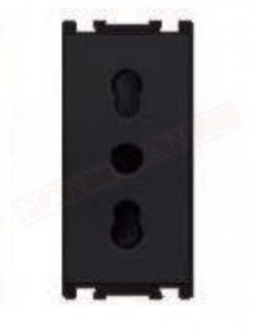 Feb Elettrica Flat presa di sicurezza nero STD italiano imq 10-16a p 31 mm compatibile con placche P. V.