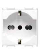 Feb Elettrica Flat presa di sicurezza bianco universale STD 2P+T tipo P11 imq 10-16Aa p 35,5 mm compatibile con placche P. V.