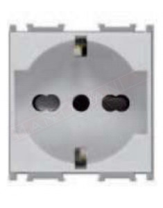 Feb Elettrica Flat presa di sicurezza grigio universale STD 2P+T tipo P11 imq 10-16Aa p 35,5 mm compatibile con placche P. V.