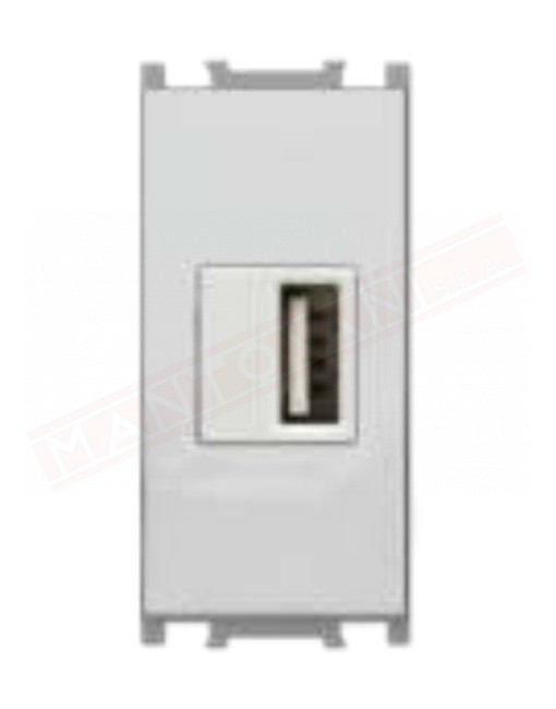 Feb Elettrica Flat alimentatore grigio 1 presa usb 5v 2.1a connettore bianco compatibile con placche P. V.