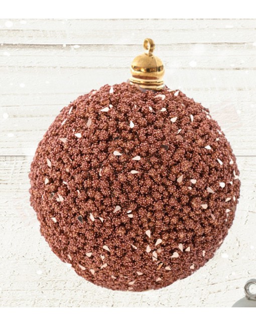 Addobbi per albero Natale sfere rosa glitter diametro 80 mm