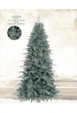 Albero di Natale CM 150 539 rami in pe e pvc tipo pino argentato apertura rami ad ombrello diametro 91 cm base in metallo